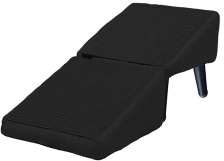 Split Ottoman Dog Ramp - Rampa para Perros Plegable, Perros Escalera, 2 en 1 Escabels Expandibles y Escalera PerrosPequeños y Gato, Pasos Divididas Mascotas sin Deslizamiento para Cama & Sofá (Negro)