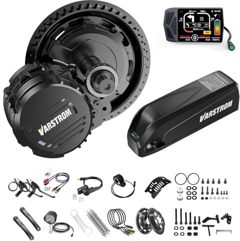 Varstrom TSDZ16 E-Bike konverteringssats 48V 1000W centralmotor med parsensor, mittmotor med EKD01-display för BB68-73mm MTB CTB trehjuling
