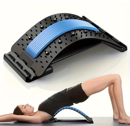 Planche De Soutien Lombaire, Masseur Lombaire AntidéRapant RéGlable à 4 Niveaux, Planche Lombaire Pour Le Dos, Pour Les Travailleurs De Bureau SéDentaires, EntraîNement De Fitness, Yoga (Blue)