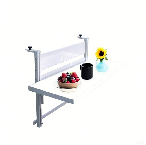 Mesa de balcón plegable para montar en la pared, mesa de patio ajustable para interiores y exteriores, escritorio colgante (23.6 x 11.8 pulgadas) para pequeños balcones y terrazas