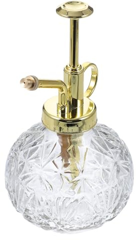 COLLBATH Flacone Spray per Piante in Vetro Trasparente Piccolo Pompa Dorata Bottiglia Spray per Annaffiare Fiori e Piante da Interno ed Esterno Nebulizzatore per Giardinaggio e Pulizia