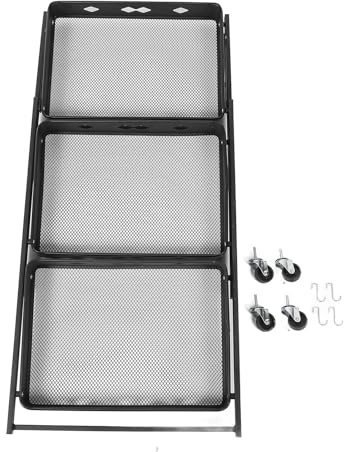 MEEVINWH Carro rodante de 3 Niveles, Carro utilitario móvil Plegable de Acero al Carbono, estantería de Almacenamiento de Cocina con 4 Ruedas para Sala de Estar y Oficina