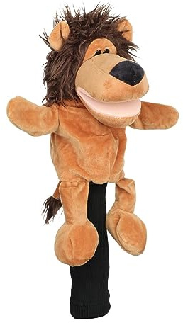 predolo Funda para Cabeza de Palo de Golf Cubierta de Golf de Madera Protector de Cabeza Animal de Peluche Accesorio para Hombres y Mujeres Adecuada para, león marrón