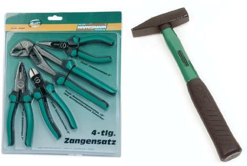 Mannesmann - M10997 - Juego de alicates de 4 piezas. + Brüder Werkzeuge M76513 - Martillo de carpintero
