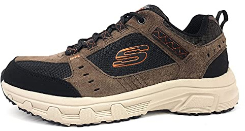 Skechers Oak Canyon, Sneaker Uomo, Chocolate Leather Pu Mesh Black Trim, 48.5 EU