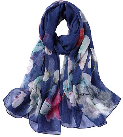 STORY OF SHANGHAI Seidenschal Damen 100% Seide, 30+ Farben XXL Blumen Seidentuch, Stola für Abendkleid Hochzeit, Seide Schal Halstuch, 175 * 110cm