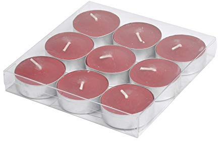 Homéa, Set de 9 Bougies Chauffe-Plat Ø3,7 x H,1,5 cm Parfum Fruits Rouges