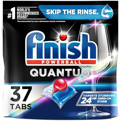 Finish - Quantum with Activblu technology - 37ct - Dishwasher Detergent - Powerball - Ultimate Clean and Shine - Dishwashing Tablets - Dish Tabs (Pack of 1)