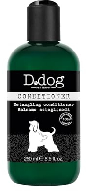 D.DOG | Scioglinodbalsam, deprimerande och mjukgörande hundschampo, reducerar knutar för mjuk och mjuk päls, förkortar skötseltiden, 250 ml