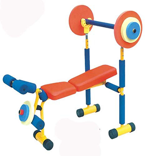 PDKJNID Kinder Spaß und Fitness Multifunktions-Hantelbank für Kinder Heimtrainingsgeräte, Kinderspiel-Trainingsgeräte für Jungen und Mädchen Flachbank