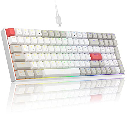 NEWMEN GM1000 Wireless Mechanical Keyboard,USB-C&2.4G&Bluetooth | NKRO,RGB backlit,Programmable,Hot Swappable,Gaming Keyboard ,Tri-Mode,Custom,Win&Mac&Android,US Layout,red switch