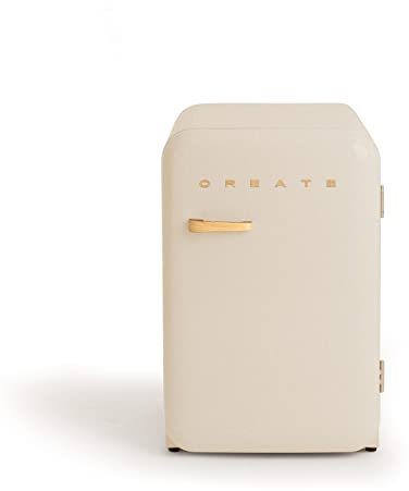 CREATE / RETRO FRIDGE 83.5 WOOD/Frigorífico blanco roto maneta madera / 98W, bajo consumo, 2 estantes, regulador temperatura, botellero, 56x54x84cm