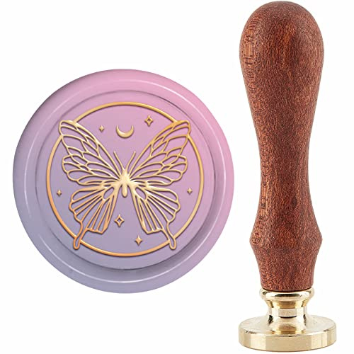 craspire Schmetterling Wachssiegel Stempel Umschlag Grußkarten Dekoration Lunar Scrapbooking Siegelstempel 30 mm Klares Gravursiegel Für Karteneinladungen Geschenkverpackung Scrapbooking Dekoration