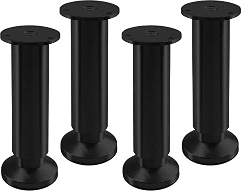 4er Set Möbelfüße ALPHA verstellbar Stützfüße schwarz eloxiert Höhe: 150 mm | belastbar bis 250 Kg von SOTECH