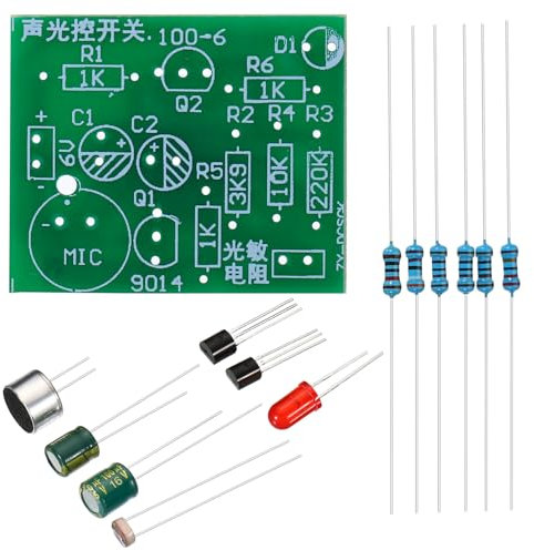 PATIKIL Soldering Practice Board, 2 Set Electronics Kit Prototype PCB Board DIY Welding Circuit LED Voice Control Switch SMD/SMT for Experiment Teaching, 6V