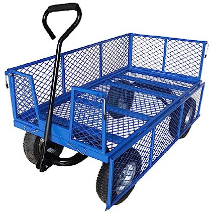 Workhorse General Purpose Platform Truck with Mesh Sides, Puncture Proof REACH Compliant Wheels - 450kg Capacity