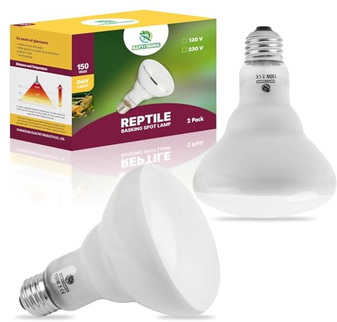 REPTI HOME Reptilien Wärmelampe Terrarium 150W 2 Stück, E27 Heizlampe Schildkröten Basking Spot Lampe, Wärmelampe Tiere Für Schildkröten, Küken, Hunde, Bartagamen, Eidechsen