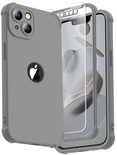 ORETECH para Funda iPhone 13 Mini, con [2X Protector Pantalla, Carcasa Frontal y Trasera][Protección de Cámara Integrado] Antigolpes Anti-Choque Silicona Carcasa iPhone 13 Mini Case, Gray