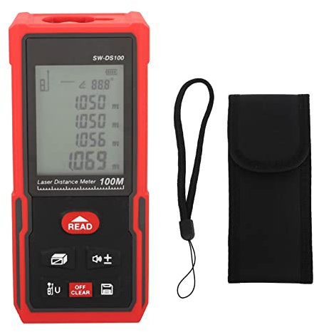 Topyond Laser-Entfernungsmesser,ABS,Schnelle Und Genaue Messung,Tragbares Infrarot-Laser-Messgerät 630 Bis 670 Nm(SW-DS50 100M)