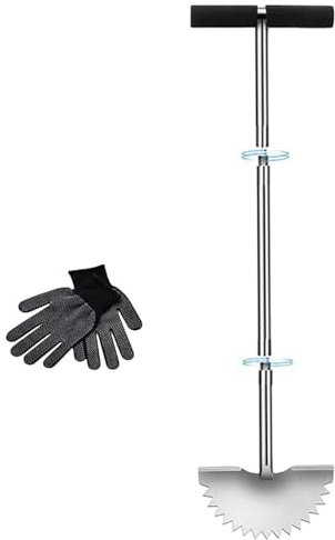 Taglierina Manuale per Zolle - Affilatrice A Mezzaluna | Pala da Giardino | Edger Manuale, Strumento per Bordi di Prato | Trimmer Pedana Extra Larga, Bordi Frastagliati per Rifinire I Bordi di Aiuole