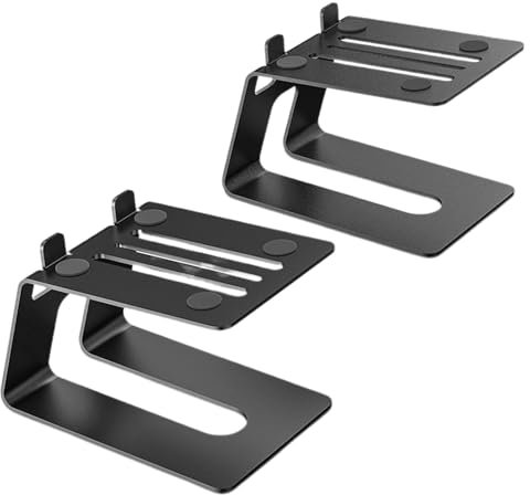 Studio Monitor Stand - 2 Piece Desktop Speaker Rack, 5 Inch Portable Monitor Mounts | Metal Monitor Stand For Amplifiers And Audio Equipment