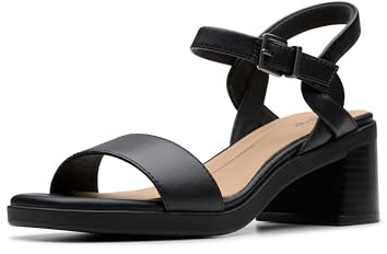 Clarks - Jaylan Ray, Sandalia De las mujeres, Black Leather,