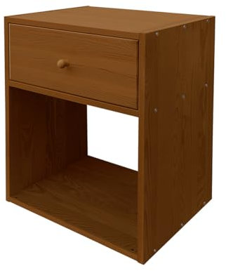 PROSBUD Nachttisch Mit Schublade Und Ablage Beistellschrank Für Bett Nachtschrank Beistelltisch 58,5 x 45,6 x 35 cm Holz Goldene Eiche Paris