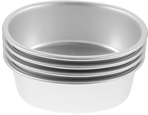OKUMEYR 4pcs Non-Stick Aluminum Alloy Cake Pan Set Oval Baking Molds Metal Pans for Cheesecake and Muffins Baking Supplies