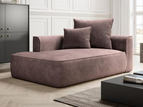 Vente-unique - Recamiere ohne Schlaffunktion 1 Pineta - Samt - rosa