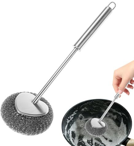 Estropajo de Acero Inoxidable Bola Alambre, Limpiadores Batería Cocina,