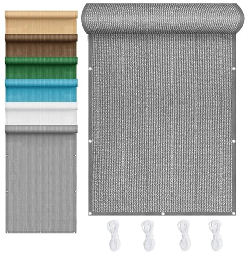 Sonnensegel Nach Maß mit Ösen 130 x 210 cm HDPE Luftdurchlässig, Wasserdurchlässig Sonnensegel für Den Außenbereich für Garten Terrasse, Grau