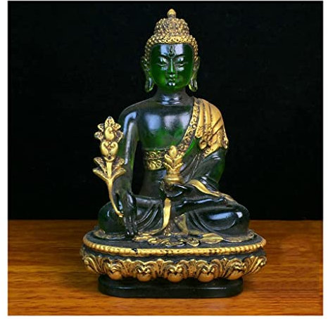 WIPPWER Zen Dekoration Glas Buddha Statue Home Veranda Alte Buddha Statue Dekoration Wohnzimmer Dekoration Statue Buddah Dekoration