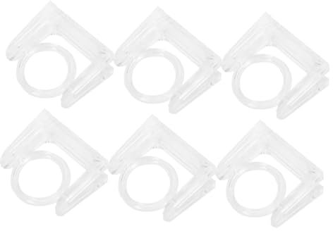 Hemobllo 6pezzi Staffe Per Aste Per Tende Rotanti in Plastica Staffe Di Supporto Regolabili Supporto Per Aste Per Tende Senza Trapano Per Finestre Per Da Soffitto Ganci Per Per