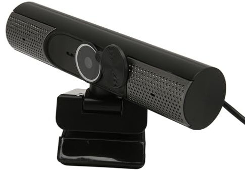 Xiuganpo Webcam USB 2.0 de Résolution 2K 30fps, Webcam en Streaming à Mise au Point Automatique avec Micro à Réduction de Bruit et Haut-Parleur HiFi, Caméra PC Rotative Plug and Play pour