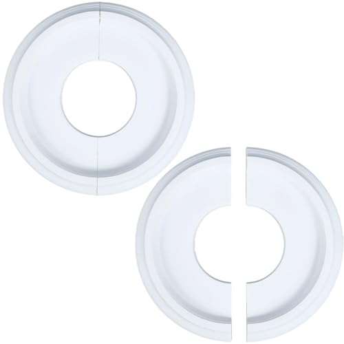 CREATCABIN 2 Kits Split Ceiling Medallion Molded Ceiling Fan Medallion Decorative White Round Home Lighting Covers Ceiling Medallion Chandeliers Base for Canopies Light Fixtures 10Inch ODx4Inch ID