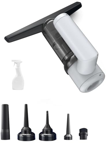 Uxsjakjsd Window Cleaning Kit Strong Suction Electric Vacuum Clean Machine forMirror Glass Car Vacuum Cleaner White