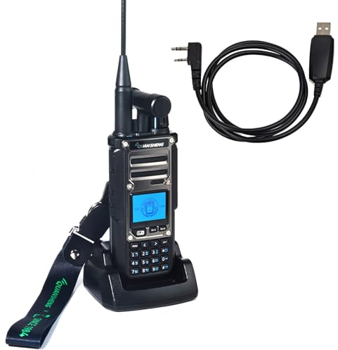 QUANSHENG TK-11(8) VHF/UHF Dual Band 10W Walkie Talkie, 999 Channels Number, NOAA Weather Alerts, Dual Type-C Charging Ports and 3000mAh Battery, Professional Ham Radio (With Cable)