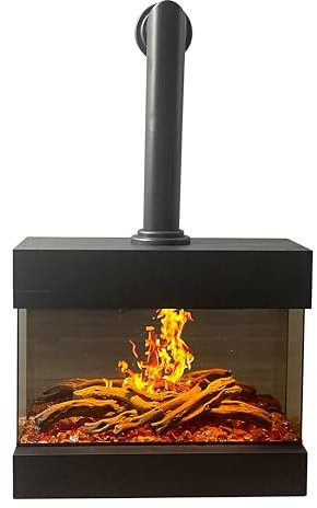 CHEMIN'ARTE Foyer 3D ULTIMATE FLAME - La flamme la plus réaliste jamais créée - Encastrable, murale ou à poser au sol - Chauffage 2000W avec thermostat éléctronique - Conçue en France - Garantie 2 Ans