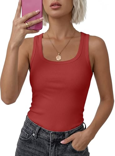 DUOEASE Canotta Donna Estiva Girocollo Slim Fit Top Donna Elegante Senza Maniche Canottiera Tinta Unita Sexy