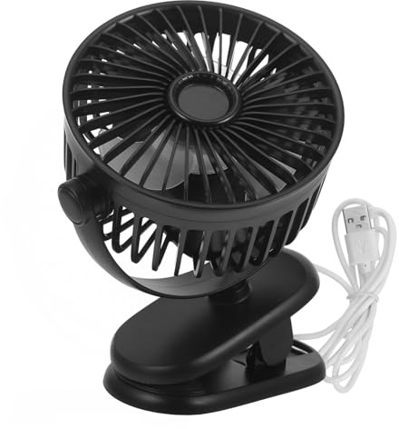 OUNONA Ventilateur USB Portable à Clip Petit Ventilateur de Table avec Pince Vitesses Réglables Bureau Camping et Voyage