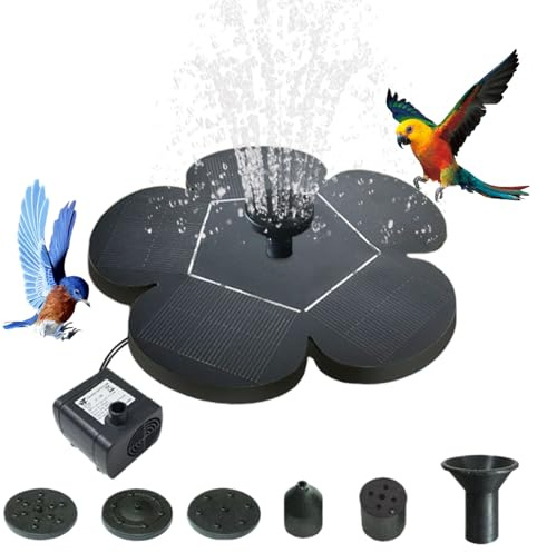 Solarbetriebener Wasserbrunnen, Vogelbad mit Solarbrunnen | Silent Wasserfall Dekoration für Garten Hof Terrasse Einstellung