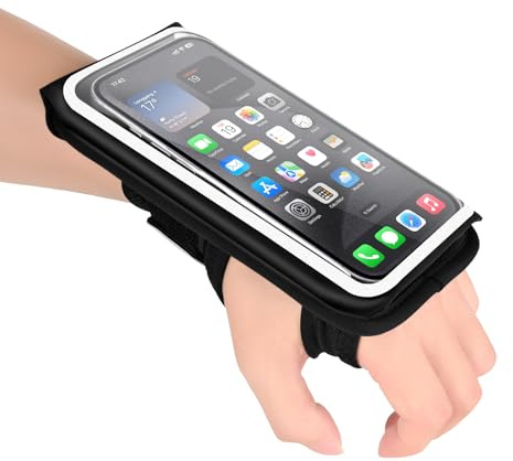 Running Armband Phone Holder for iPhone 17/16/15/14/13/XR Pro Max Plus,Forearm Wristband Adjustable with Card Slot Sport Arm Bag for Cycle Gym Sweatproof Jogging Accessories Workout Armbands