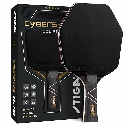 STIGA Cybershape Eclipse Ping Pong Paddle – Professional Performance Table Tennis Racket - Hexagon Shape Tournament-Quality Paddle for Spin, Speed, and Control
