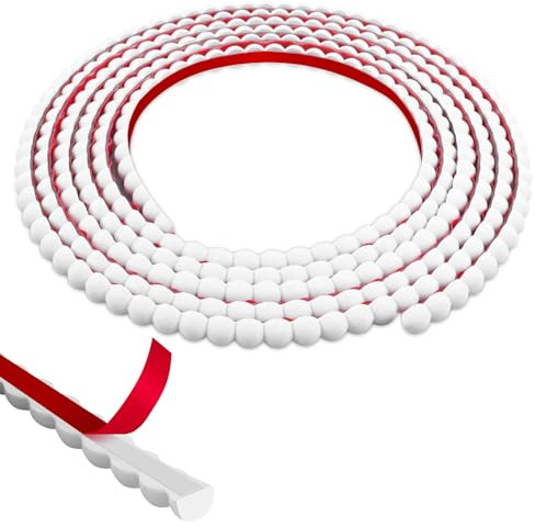 Decorative Bead Trim Wall Molding, Waterproof Peel and Stick PVC Trim – Flexible Self Adhesive Moulding for Kitchen Cabinets, Mirrors, Tile Edges & DIY Home Décor (White, 10mmx3m)
