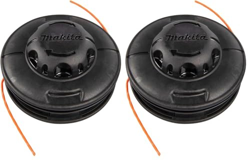Makita 191D93-3 2-Fadenkopf Tap&Go M10 x 1,25, Linksgewinde, Ø 130 mm, mit 2,4 mm Four-Leaf Mähfaden, 4 Meter lang, Tippautomatik, passend für Akku-Rasentrimmer und Akku-Freischneider (Packung mit 2)