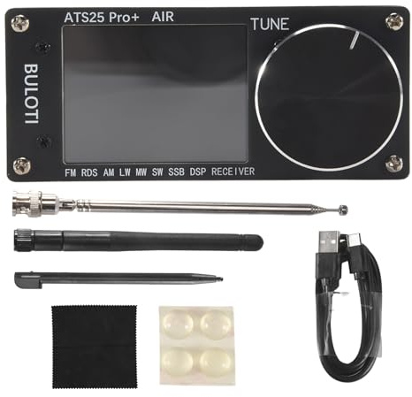Omvial ATS25 Pro+ AIR - Receptor de radio de banda FM SW SSB MW LW AIR SDR, receptor de banda de aviación, compatible con Bluetooth WIFI