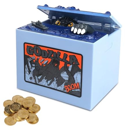 Spardose für Kinder, Dinosaurier Spardose, Sparschwein für Münzen, Elektronisches Sparschwein Kinder, Lustige Spardoses, Elektronische Automatisch Stehlende Münzbox für Kinders Geburtstag(Blau)
