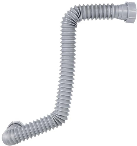 BAZEITFLOW Tubo di Scarico Flessibile Estensibile in Plastico Doppia Testa per Collegamento Lavabo Cucina, Resistente e Previene Odori, Adatto per Scarico Sotto Lavello
