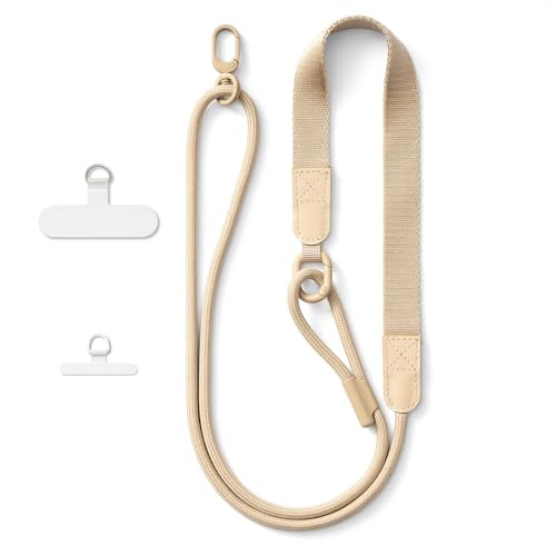 MORSUNBELA Handykette Universal Handyband zum Umhängen Verstellbar Beige