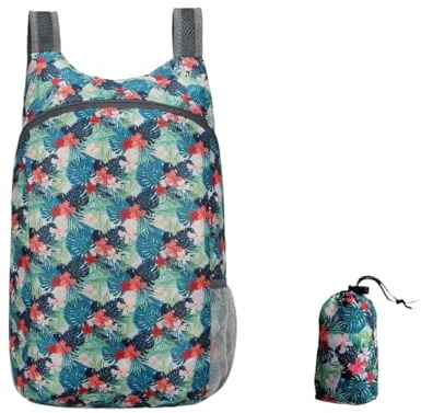 ATEUXOL Zaino Pieghevole Ultraleggeri Zaino pieghevole leggero - Borsa da viaggio compatta portatile for escursioni all'aperto, campeggio e uso quotidiano(Color 1)